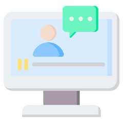 Video Conferencing Flat Icon