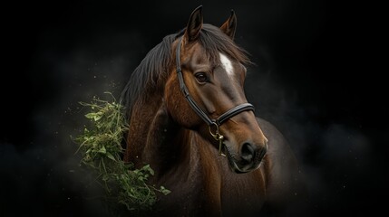 Obraz premium Captivating Portrait of a Majestic Horse in Natural Surroundings