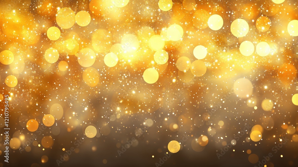 Poster elegant golden bokeh background with sparkling lights