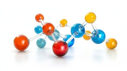 Obraz premium Vibrant Molecular Structure: Colorful Representation of Chemical Bonds