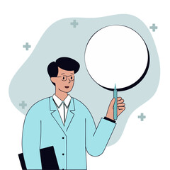 Doctor have a presentation in hospital. Medical examination