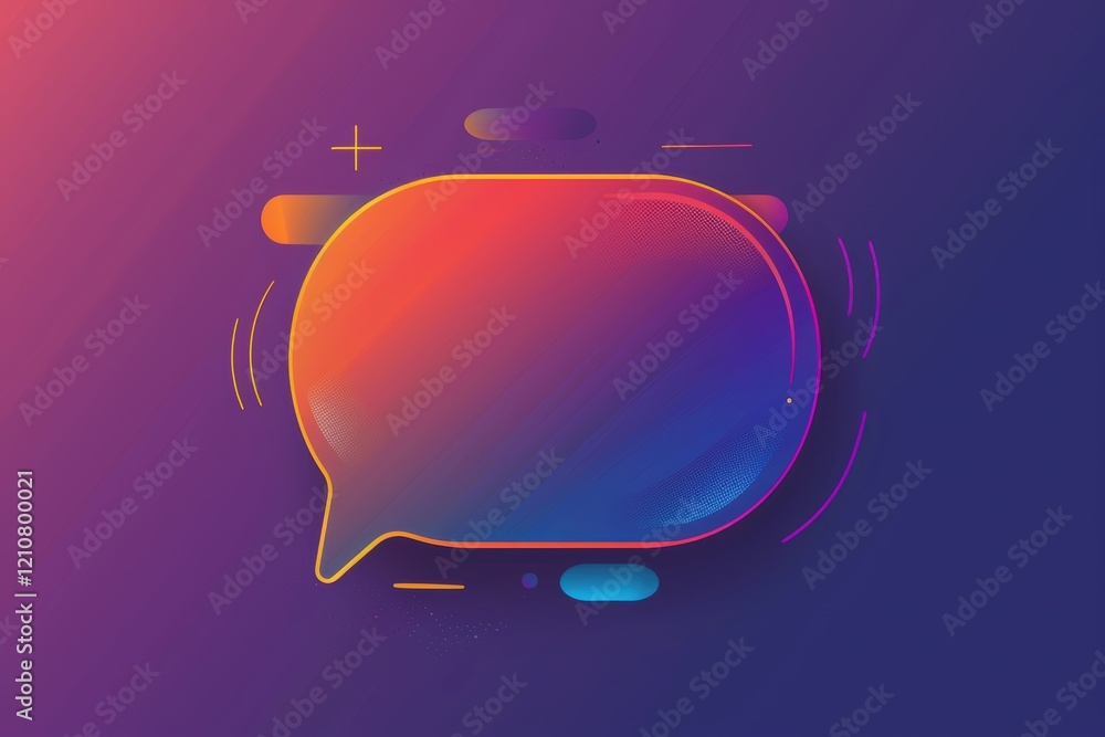 Aufkleber vibrant gradient speech bubble with geometric elements for modern design and print