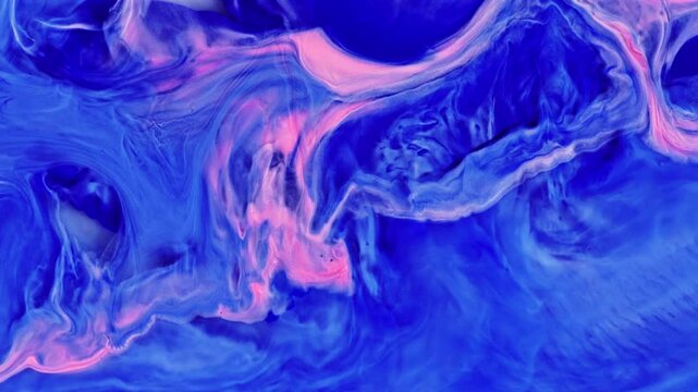 Abstract video background with swirling patterns in shades of pink and purple, resembling water ripples. Neon colors blend seamlessly into each other in the style of flowing liquid forms.