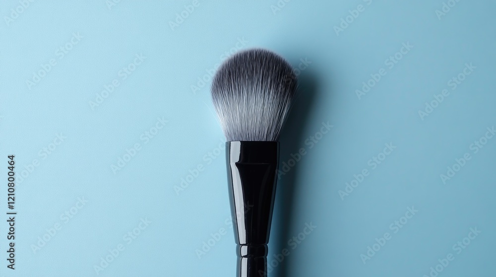 Poster a contour brush displayed vertically on a light blue background.