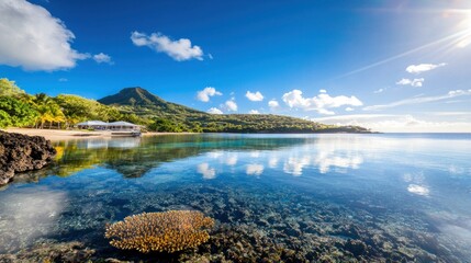 Obraz premium Tranquil Tropical Beach Scene