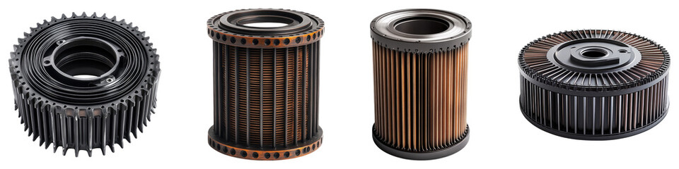 Transmission filter isolated on transparent background, PNG, Set of