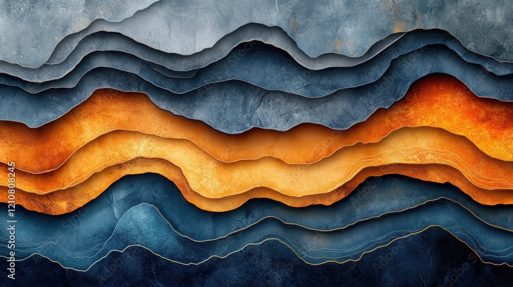 Poster abstract layered design with varying textures and colors.