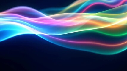 Vibrant Rainbow Wave Abstract Background Video Loop