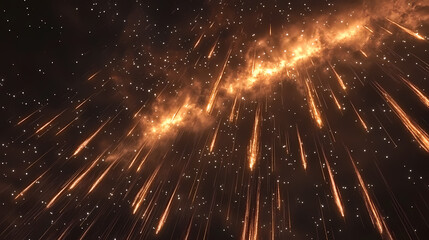 Stellar cascade, falling stars, nebula backdrop, 3d illustration. cascading falls. illustration. Stellar Cascade. Illustration