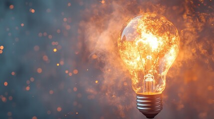 Glowing Bright Light Bulb Symbolizing Innovation, Creativity, and Progress – Abstract Concept of Ideas, Technology, Growth, and Success with Sparkling Illumination for Inspiration and Breakthrough