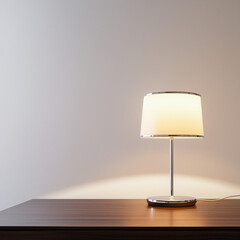 Office desk with lamp table isolated on transparent or white background image of a modern office desk with a built-in lamp, isolated on a white background.