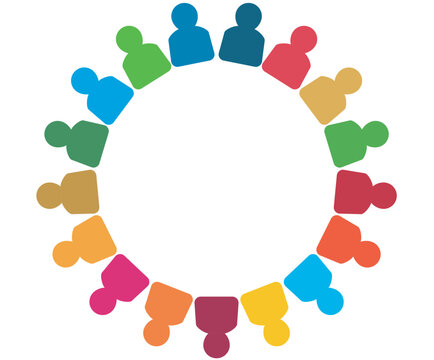 People with the Colors of The Global Goals Sustainability Development
