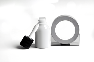 A 3D rendering of white ink isolated on white background PNG used for office work