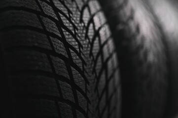 New car tire is placed on the tire storage rack in the tire factory. Be prepared for vehicles that...