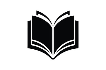 open book silhouette, open book silhouette vector, book illustration isolated  
