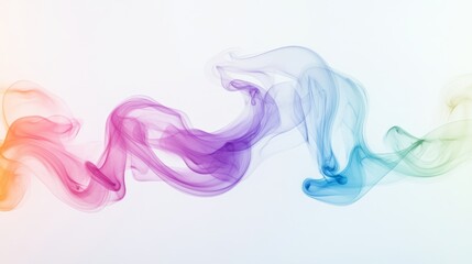 Soft rainbow smoke gradient, floating gently, artistic and abstract, pastel hues blending seamlessly, ethereal and soft, subtle transitions, delicate floating design