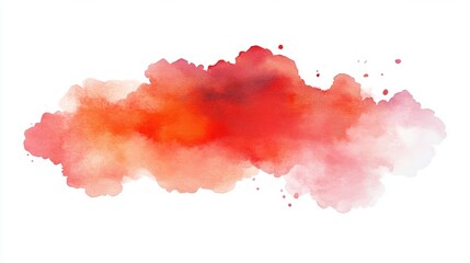 Soft red cloud with watercolor blending, floating abstractly, delicate and whimsical, glowing edges, artistic and dreamy, vibrant and seamless design