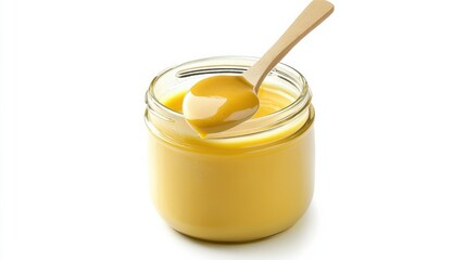 A jar of tangy honey mustard sauce with a blend of honey, mustard, and a hint of vinegar
