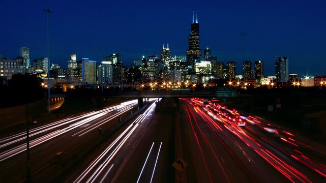 Chicago Skyline Traffic Loop