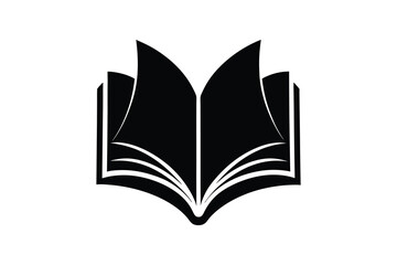 open book silhouette, open book silhouette vector, book illustration isolated  