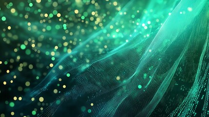 Futuristic Abstract Digital Technology Background with Glowing Binary Code, Data Stream, Network Security, and High-Tech Visualization for Innovation and Progress in Web