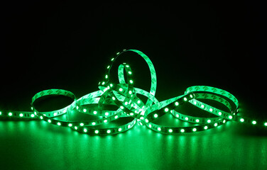Diode strip. Glowing led lights tape
