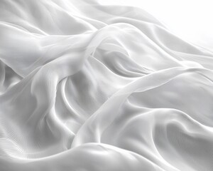 Obraz premium Draped white silk fabric, soft folds and textures.