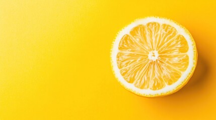 Halved lemon, yellow background, vibrant, food photography, website banner