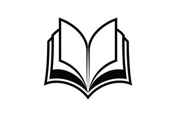 open book silhouette, open book silhouette vector, book illustration isolated  