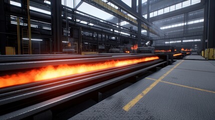 Glowing Steel in a Modern Mill