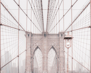 Fototapeta premium New York, USA: Brooklyn bridge suspension bridge