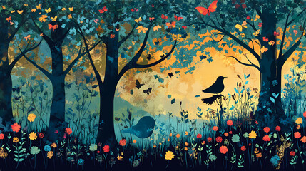 Whispering woods forest soundscape. Whispering Woods. Illustration