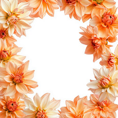 Obraz premium Dahlia flower frame isolated on white background