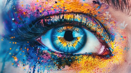 Close-up concept of eye art drawing