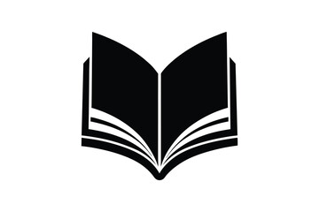 open book silhouette, open book silhouette vector, book illustration isolated  