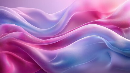 Fototapeta premium Pink blue fabric waves, flowing, abstract background, design