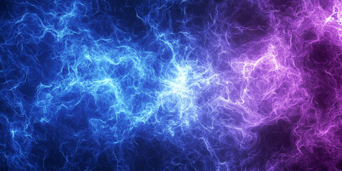 Obraz premium Blue electric lightning in the dark. Abstract background with lightning effect 