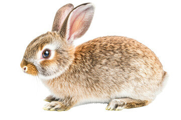 Obraz premium Rabbit is sitting on a white background