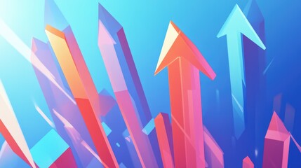 Abstract Growth Chart with an Upward-Pointing Arrow