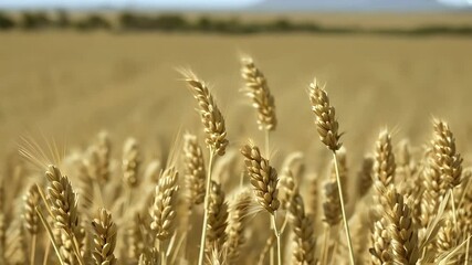 stunning vertical panning shot transitioning from golden wheat fields swaying in the wind to a lush palm grove in the southern Moroccan landscape filmed at 120fps - Powered by Adobe