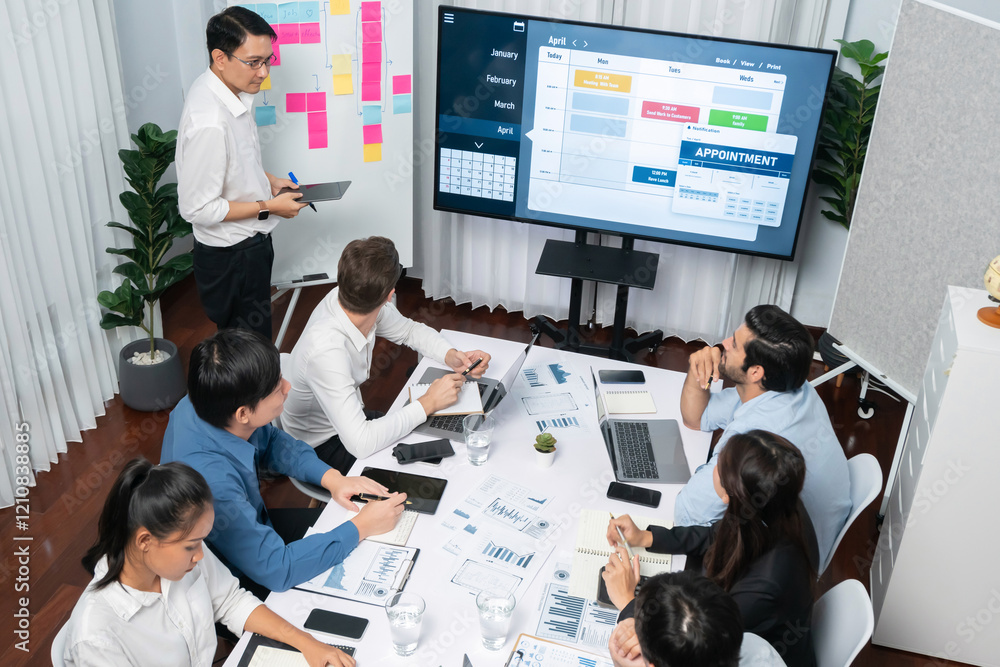 Aufkleber project manager communicate and collaborate with team using project management software display on m