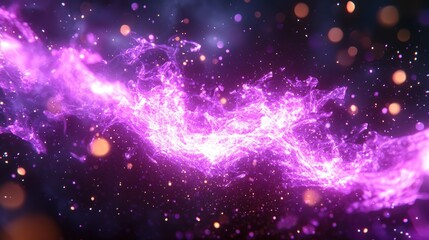 Fototapeta premium Purple energy flow, cosmic background, digital art, website banner