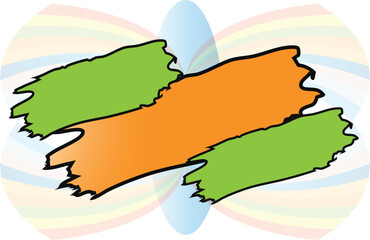  Abstract Red Brush Stroke on Orange Background