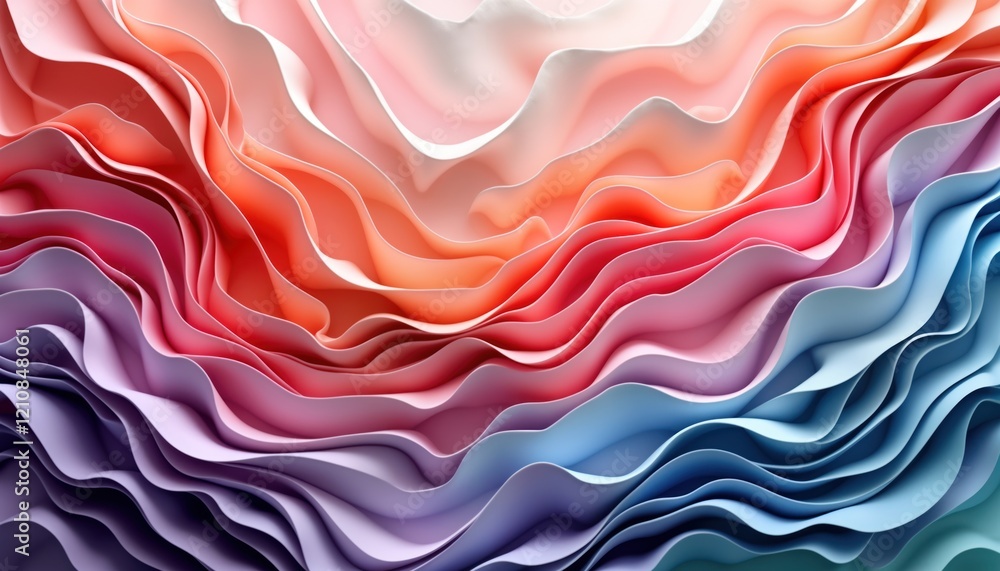 Aufkleber abstract colorful wavy layers in gradient colors create dynamic texture. smooth transitions between 