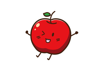 りんご　キャラクター　ゆるかわ　透過png