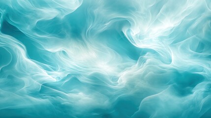 Obraz premium Abstract teal smoke swirls, glowing background, design element