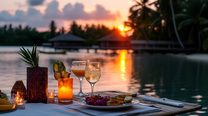 Romantic Sunset Dinner by the Water