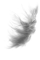 Obraz premium Soft gray wisps of smoke or ethereal flow in abstract motion, isolated on transparent background.