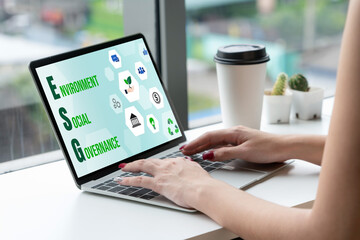 ESG environmental social governance policy for modish business to set a standard to achieve high ESG score