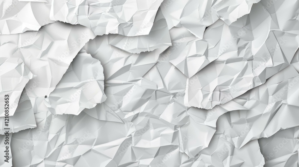 Poster Experience the unique texture of wrinkled glued paper with realistic vector effects, perfect for creative projects and designs.